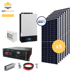 Kit solar 8000w alta eficiencia litio